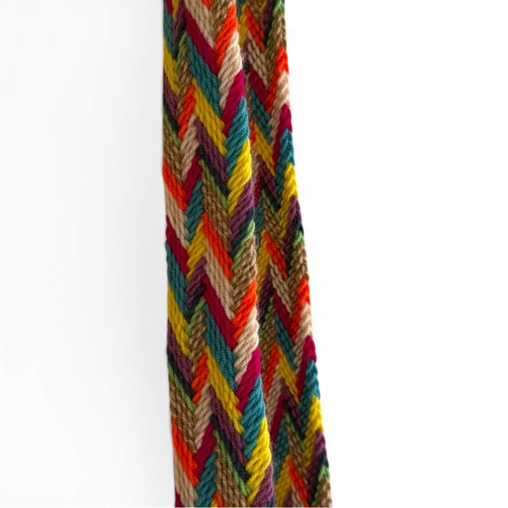 Southwestern Wayuu Mochila Handwoven Boho Bucket Bag Geometric Tassel Crossbody - Picture 8 of 9